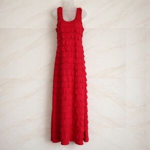 EUC Max Studio Red Tiered Knit Maxi  Dress – XL
